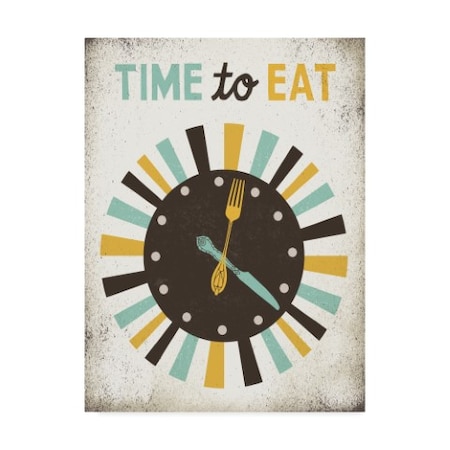 Michael Mullan 'Retro Diner Time To Eat Clock' Canvas Art,24x32